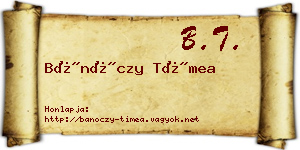 Bánóczy Tímea névjegykártya